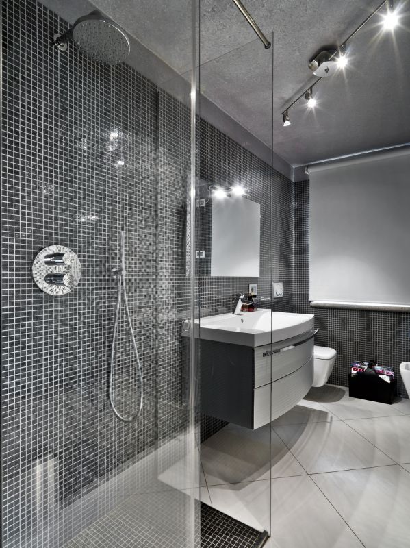 Open Concept Shower with Rain Shower Head